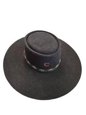 Charlie 1 Horse High Desert Black Wide-Brim Western Wool Hat with Concho Band